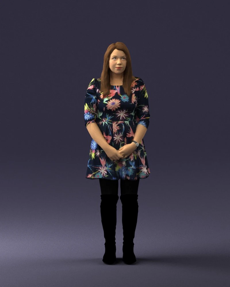 girl in colorful dress 0482 3D Model .c4d .max .obj .3ds .fbx .stl .blend 