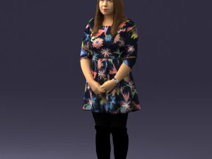 girl in colorful dress 0482 3D Model