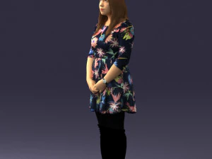 girl in colorful dress 0482 3D Model