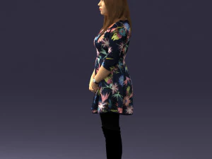 girl in colorful dress 0482 3D Model