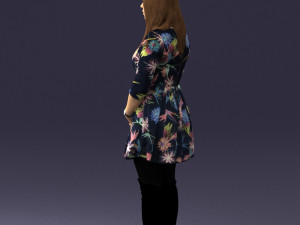 girl in colorful dress 0482 Modèle 3D