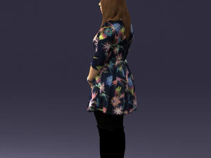 girl in colorful dress 0482 3D Model
