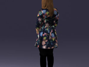 girl in colorful dress 0482 3D Model