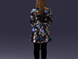 girl in colorful dress 0482 Modèle 3D