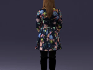 girl in colorful dress 0482 3D Model