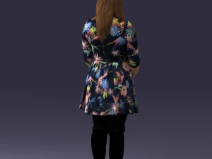 girl in colorful dress 0482 3D Model
