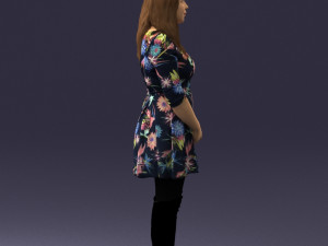 girl in colorful dress 0482 Modèle 3D