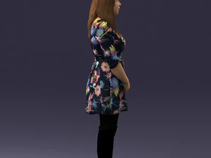girl in colorful dress 0482 3D Model