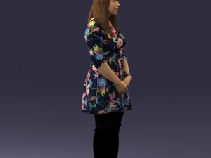 girl in colorful dress 0482 3D Model