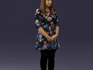 girl in colorful dress 0482 3D Model