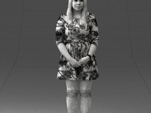 girl in colorful dress 0482 Modèle 3D