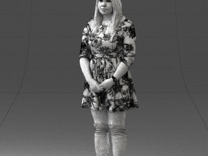 girl in colorful dress 0482 Modèle 3D