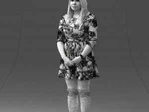 girl in colorful dress 0482 3D Model