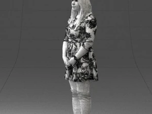 girl in colorful dress 0482 3D Model