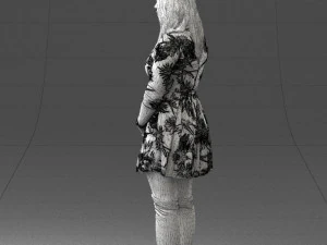 girl in colorful dress 0482 3D Model