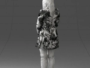 girl in colorful dress 0482 3D Model