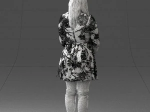girl in colorful dress 0482 3D Model