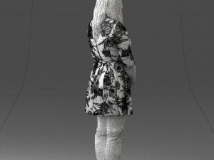 girl in colorful dress 0482 Modèle 3D