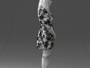 girl in colorful dress 0482 Modèle 3D