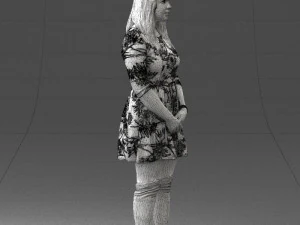 girl in colorful dress 0482 3D Model