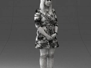 girl in colorful dress 0482 3D Model