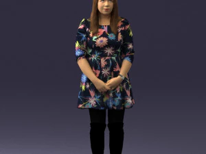 meisje in kleurrijke jurk 0482 3D-print klaar 3D printmodel