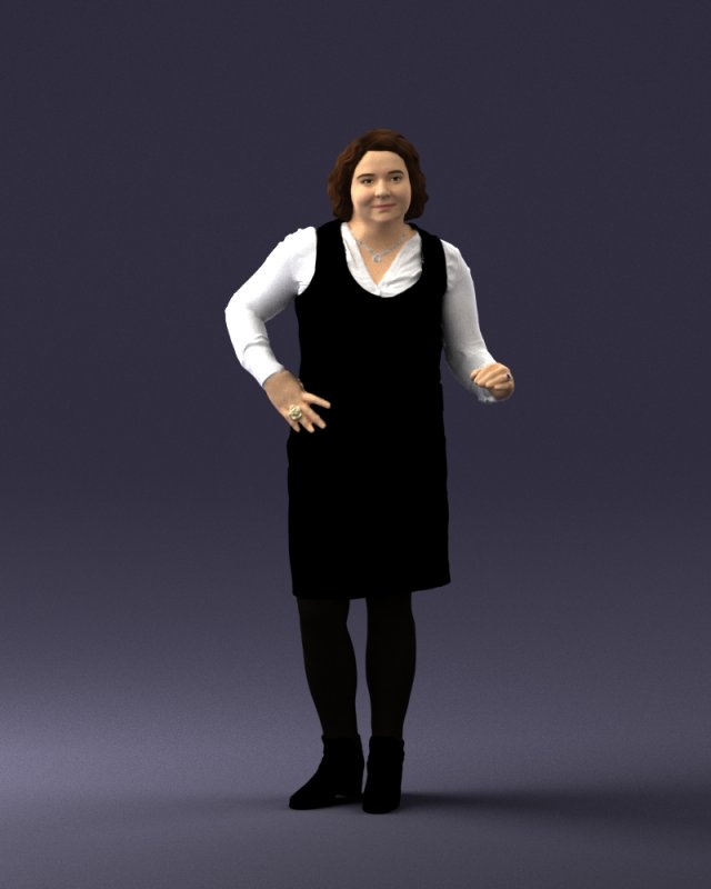 girl in short black dress 0480 3d print ready Modelo de Impressão 3D .c4d .max .obj .3ds .fbx .stl .blend 