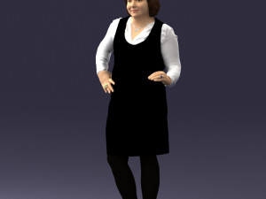 girl in short black dress 0480 3d print ready Modelo de Impressão 3D