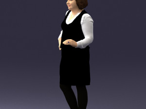 girl in short black dress 0480 3d print ready Modelo de Impressão 3D