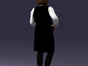 girl in short black dress 0480 3d print ready Modelo de Impressão 3D