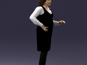 girl in short black dress 0480 3d print ready Modelo de Impressão 3D