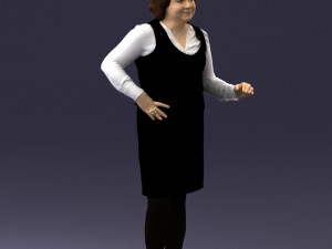 girl in short black dress 0480 3d print ready Modelo de Impressão 3D