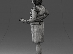 girl in short black dress 0480 3d print ready Modelo de Impressão 3D