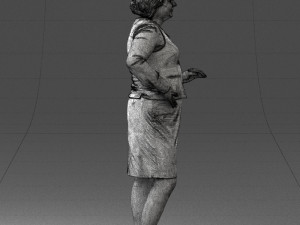 girl in short black dress 0480 3d print ready Modelo de Impressão 3D