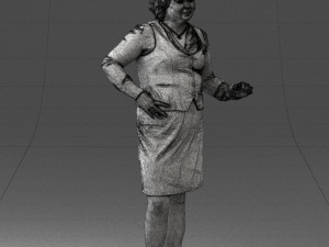 girl in short black dress 0480 3d print ready Modelo de Impressão 3D
