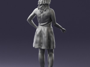 girl in white dress 0478 Model 3D