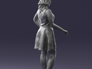 girl in white dress 0478 Model 3D