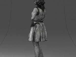girl in white dress 0478 Model 3D