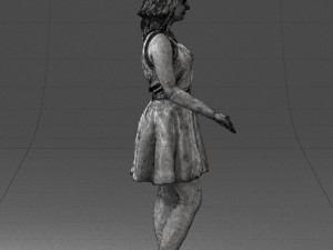 girl in white dress 0478 Model 3D