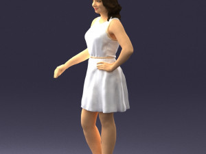 girl in white dress 0478 3d print ready 3D Принт Модель