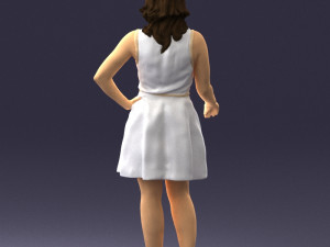 girl in white dress 0478 3d print ready 3D Принт Модель