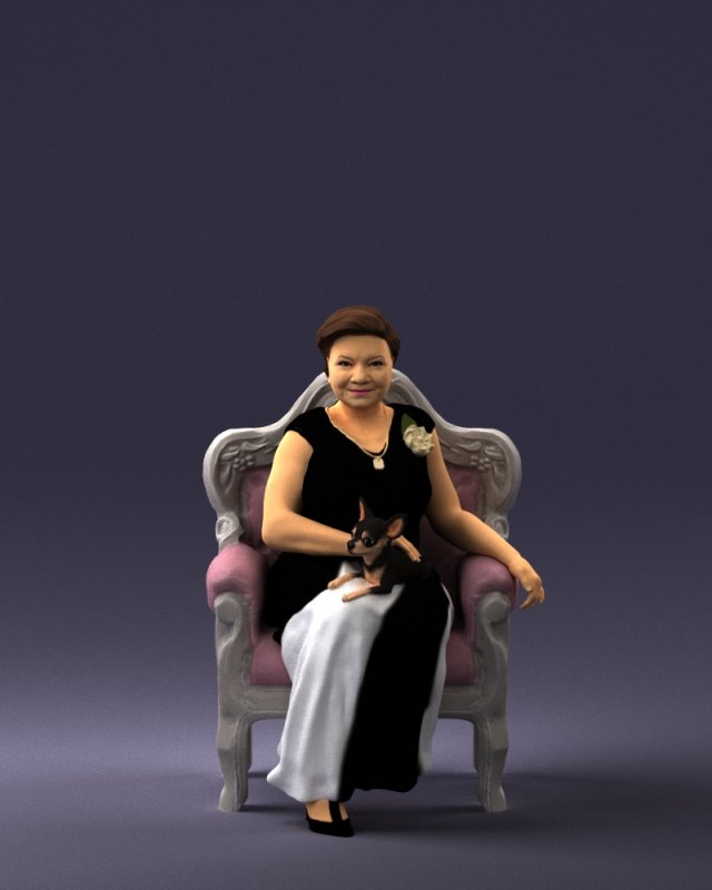 grandmother in chair 0477 Modèle 3D .c4d .max .obj .3ds .fbx .stl .blend 