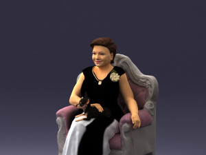 grandmother in chair 0477 Modèle 3D