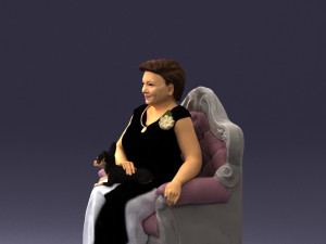 grandmother in chair 0477 Modèle 3D