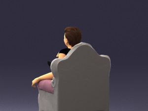 grandmother in chair 0477 Modèle 3D