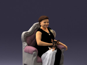 grandmother in chair 0477 Modèle 3D