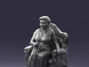 grandmother in chair 0477 Modèle 3D