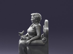 grandmother in chair 0477 Modèle 3D