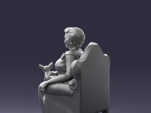 grandmother in chair 0477 Modèle 3D