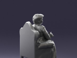 grandmother in chair 0477 Modèle 3D